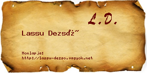 Lassu Dezső névjegykártya